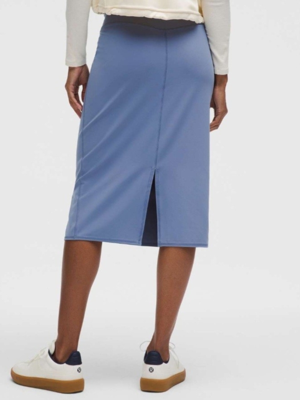 NWT Lululemon Nulu Slim-Fit High-Rise Midi Skirt Washed Denim Size XS - Picture 2 of 3